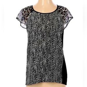 Express sheer animal print top, size L